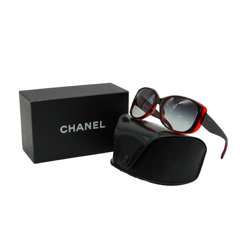 VINTAGE CHANEL COCOMARK SUNGLASSES RED BLACK EYEWEAR 90339126
