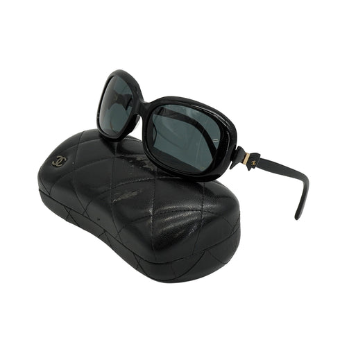 VINTAGE CHANEL COCOMARK SUNGLASSES RIBBON BLACK EYEWEAR 90335644