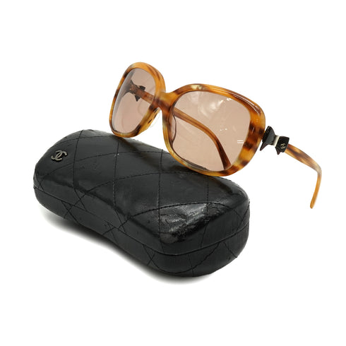 VINTAGE CHANEL COCOMARK SUNGLASSES RIBBON TORTOISESHELL BROWN EYEWEAR 90337721