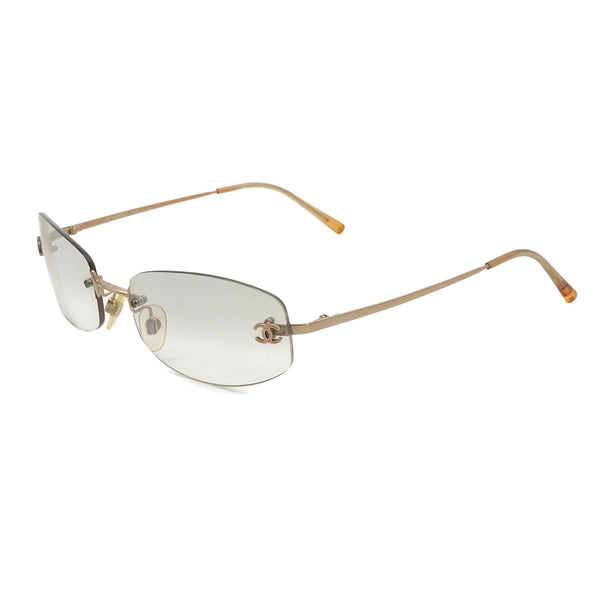 VINTAGE CHANEL COCOMARK SUNGLASSES ROSE GOLD EYEWEAR 90328708