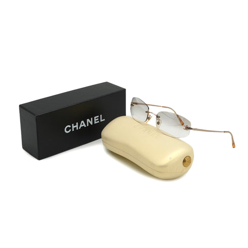 VINTAGE CHANEL COCOMARK SUNGLASSES ROSE GOLD EYEWEAR 90328708