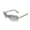 VINTAGE CHANEL COCOMARK SUNGLASSES SILVER BLACK LEATHER EYEWEAR 90330691