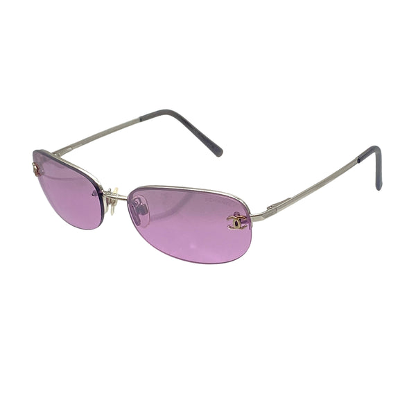 VINTAGE CHANEL COCOMARK SUNGLASSES SILVER EYEWEAR 90325279