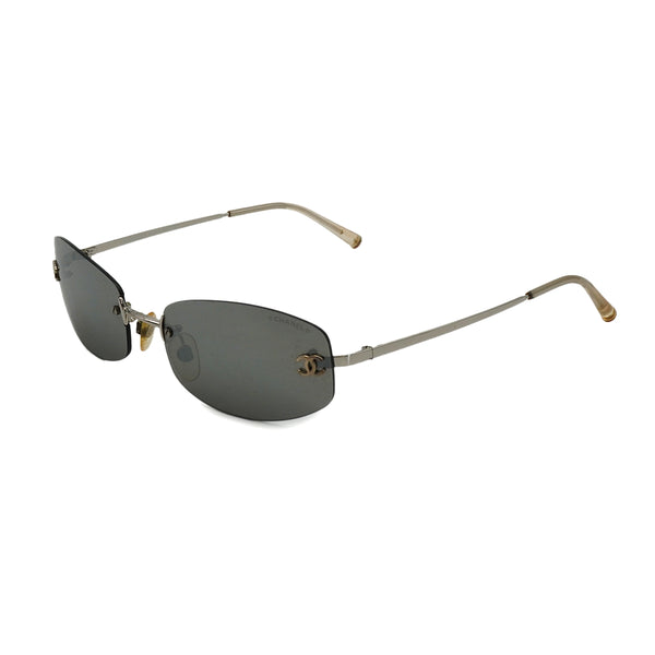 VINTAGE CHANEL COCOMARK SUNGLASSES SILVER EYEWEAR 90328706