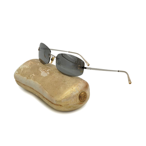 VINTAGE CHANEL COCOMARK SUNGLASSES SILVER EYEWEAR 90328706