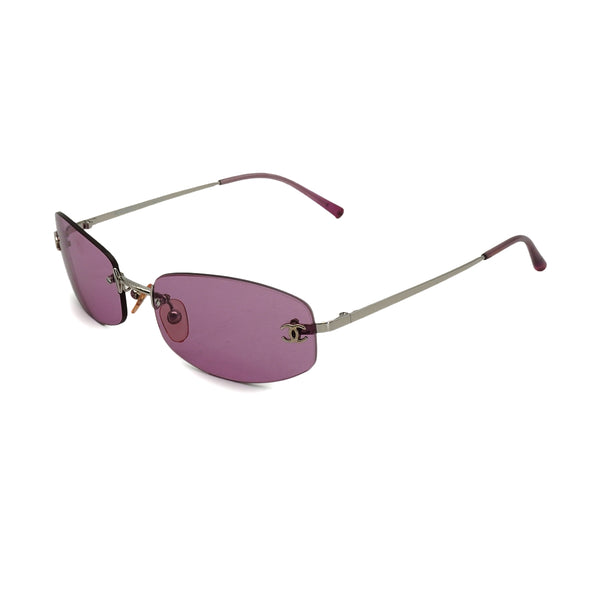 VINTAGE CHANEL COCOMARK SUNGLASSES SILVER EYEWEAR 90328707