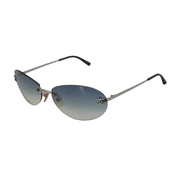 VINTAGE CHANEL COCOMARK SUNGLASSES SILVER EYEWEAR 90334244