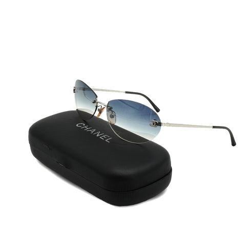 VINTAGE CHANEL COCOMARK SUNGLASSES SILVER EYEWEAR 90334244