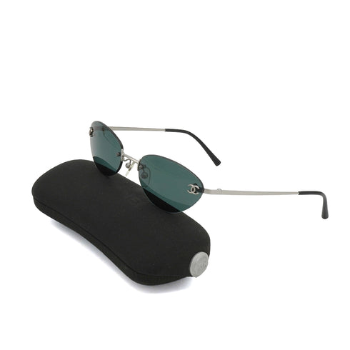 VINTAGE CHANEL COCOMARK SUNGLASSES SILVER EYEWEAR 90335316