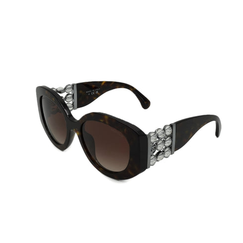 VINTAGE CHANEL COCOMARK SUNGLASSES TORTOISESHELL BEADS BROWN SILVER EYEWEAR 90340387
