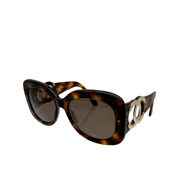 VINTAGE CHANEL COCOMARK SUNGLASSES TORTOISESHELL BROWN EYEWEAR 90324445