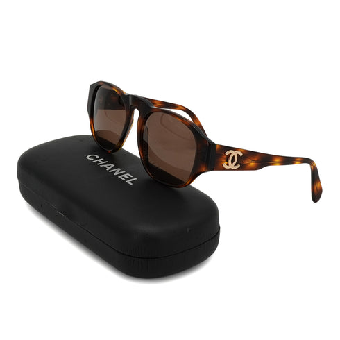 VINTAGE CHANEL COCOMARK SUNGLASSES TORTOISESHELL BROWN EYEWEAR 90331380