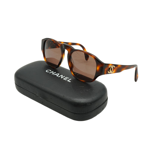 VINTAGE CHANEL COCOMARK SUNGLASSES TORTOISESHELL BROWN EYEWEAR 90334514