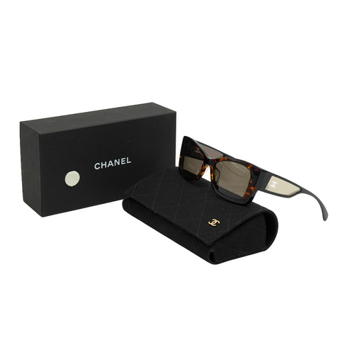 CHANEL COCOMARK SUNGLASSES TORTOISESHELL BROWN EYEWEAR 90335643