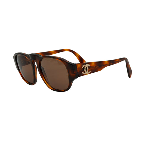 VINTAGE CHANEL COCOMARK SUNGLASSES TORTOISESHELL BROWN EYEWEAR 90342428
