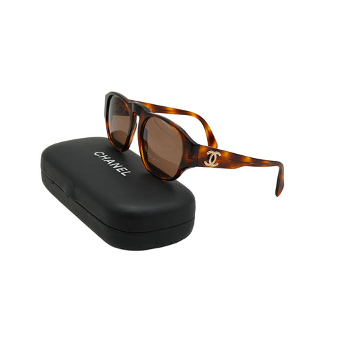 VINTAGE CHANEL COCOMARK SUNGLASSES TORTOISESHELL BROWN EYEWEAR 90342428