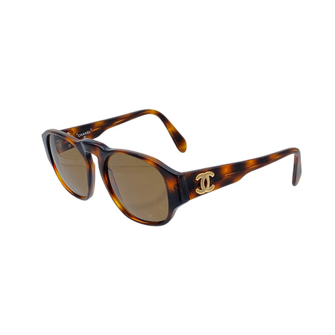 VINTAGE CHANEL COCOMARK SUNGLASSES TORTOISESHELL BROWN EYEWEAR 90324640