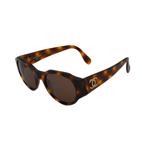 VINTAGE CHANEL COCOMARK SUNGLASSES TORTOISESHELL BROWN EYEWEAR 90331689