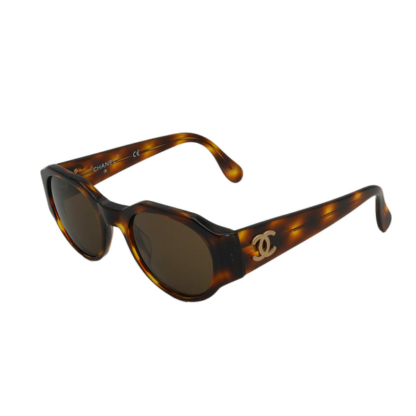 VINTAGE CHANEL COCOMARK SUNGLASSES TORTOISESHELL BROWN EYEWEAR 90331844