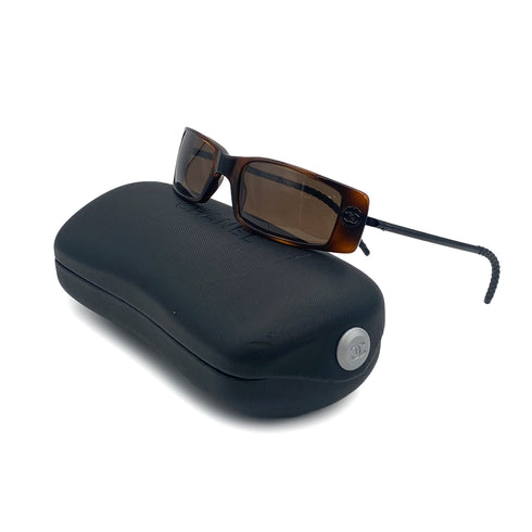 VINTAGE CHANEL COCOMARK SUNGLASSES TORTOISESHELL PATTERN BROWN EYEWEAR 90321104