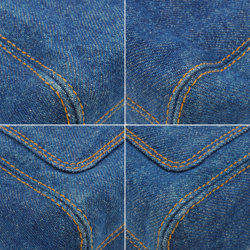 VINTAGE CHANEL COCOMARK TORTOISESHELL CHAIN TOTE BAG BLUE DENIM 90350389