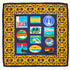 VINTAGE CHANEL COCOMARK TRAVELSTICKER PATTERN SCARF NAVY 90338266