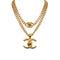 VINTAGE CHANEL COCOMARK TURN LOCK NECKLACE GOLD ACCESSORY 96P 90323483
