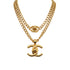 VINTAGE CHANEL COCOMARK TURN LOCK NECKLACE GOLD ACCESSORY 96P 90323483