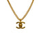 VINTAGE CHANEL COCOMARK TURN LOCK NECKLACE GOLD ACCESSORY 96P 90334173