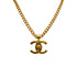 VINTAGE CHANEL COCOMARK TURN LOCK NECKLACE GOLD ACCESSORY 96P 90334173