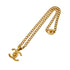 VINTAGE CHANEL COCOMARK TURN LOCK NECKLACE GOLD ACCESSORY 96P 90334173