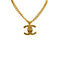 VINTAGE CHANEL COCOMARK TURN LOCK NECKLACE GOLD ACCESSORY 96P 90339430
