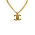 VINTAGE CHANEL COCOMARK TURN LOCK NECKLACE GOLD ACCESSORY 96P 90339430