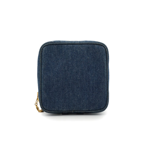 VINTAGE CHANEL COCOMARK VANITY HAND BAG BLUE DENIM GOLD HARDWARE 90340142