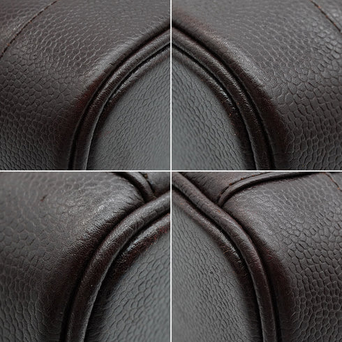 VINTAGE CHANEL COCOMARK VANITY HAND BAG BROWN CAVIAR SKIN 90341829
