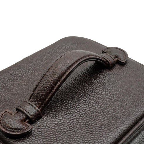 VINTAGE CHANEL COCOMARK VANITY HAND BAG BROWN CAVIAR SKIN 90341829