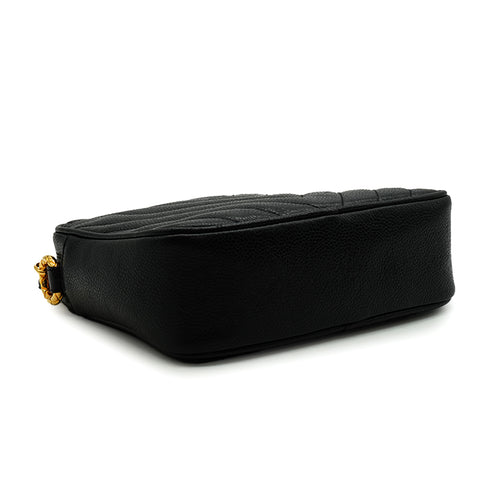 VINTAGE CHANEL COCO BALL CHEVRON V STITCH CHAIN SHOULDER BAG BLACK CAVIAR SKIN GOLD HARDWARE 90349391