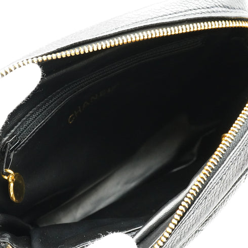 VINTAGE CHANEL COCO BALL CHEVRON V STITCH CHAIN SHOULDER BAG BLACK CAVIAR SKIN GOLD HARDWARE 90349391