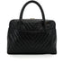 VINTAGE CHANEL COCO BALL CHEVRON V STITCH SHOULDER HAND BAG BLACK LAMB SKIN GOLD HARDWARE 90346876