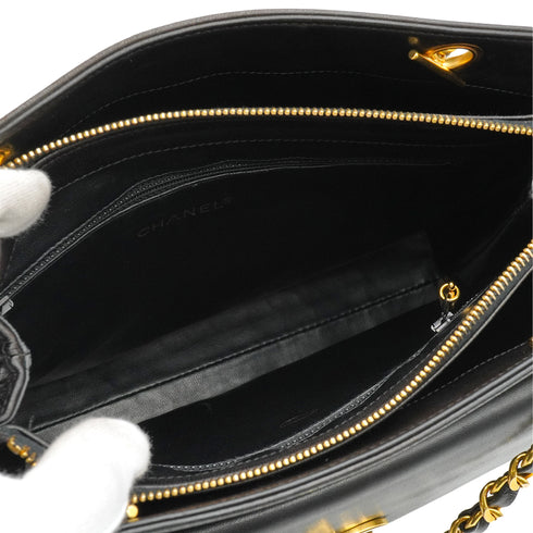 VINTAGE CHANEL COCO BALL TURN LOCK CHAIN SHOULDER BAG BLACK LAMB SKIN GOLD HARDWARE 90343416