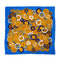 VINTAGE CHANEL COCO BUTTON CHAIN PATTERN SCARF BLUE SILK 90321066