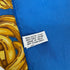 VINTAGE CHANEL COCO BUTTON CHAIN PATTERN SCARF BLUE SILK 90321066