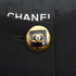 VINTAGE CHANEL COCO BUTTON NO COLLAR JACKET BLACK WOOL 42 RTW 90332936