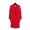 VINTAGE CHANEL COCO BUTTON TWEED JACKET SKIRT SET RED WOOL 38 96P RTW 90332947