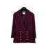 VINTAGE CHANEL COCO BUTTON TWEED JACKET SKIRT SET BORDEAUX WOOL 38 RTW 90319638