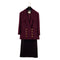 VINTAGE CHANEL COCO BUTTON TWEED JACKET SKIRT SET BORDEAUX WOOL 38 RTW 90319638