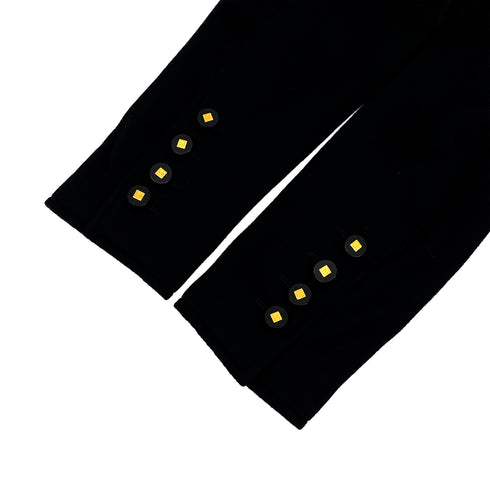 VINTAGE CHANEL COCO BUTTON WAIST CINCHING JACKET BLACK CASHMERE 40 36A RTW 90319635