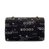 VINTAGE CHANEL COCO PRINT CHAIN SHOULDER BAG BLACK CANVAS GOLD HARDWARE 90324628