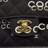 VINTAGE CHANEL COCO PRINT CHAIN SHOULDER BAG BLACK CANVAS GOLD HARDWARE 90324628