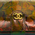 VINTAGE CHANEL COIN PATTERN HAND BAG GREEN ENAMEL GOLD HARDWARE 90318634